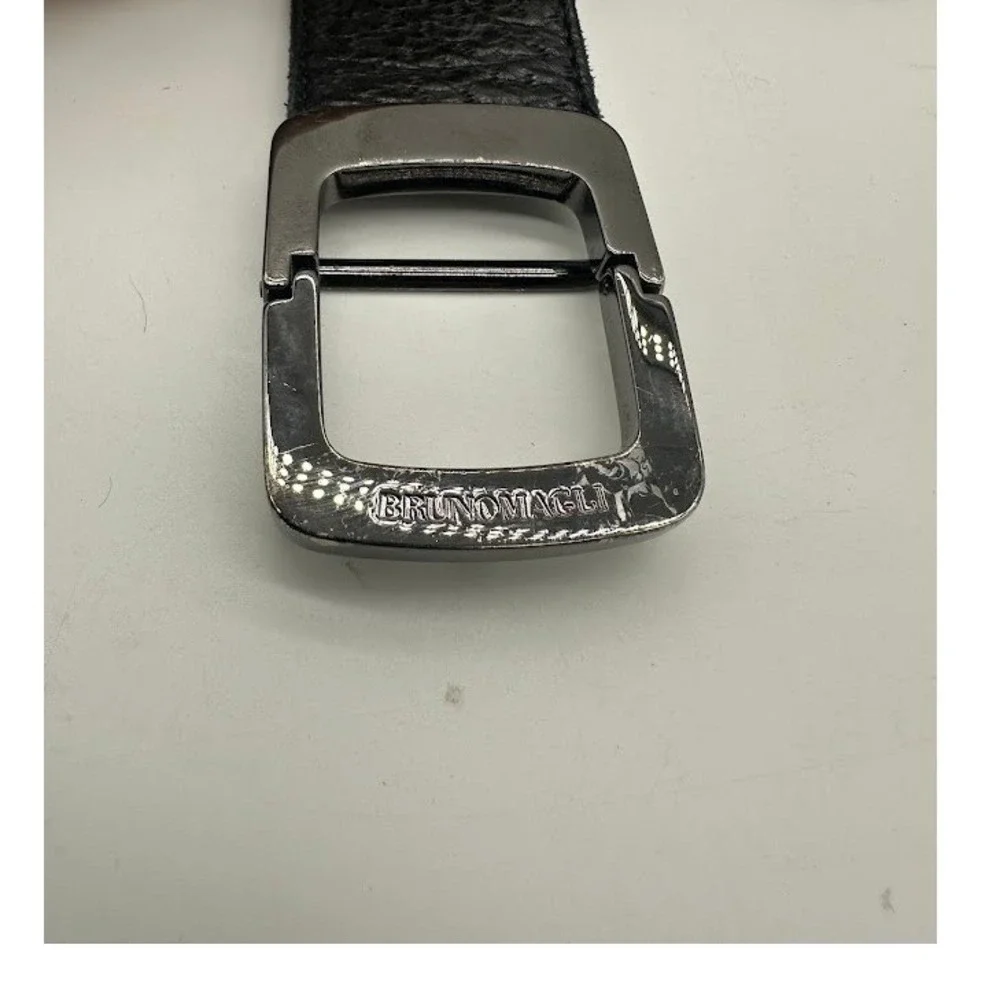 Bruno Magli‎ Mens Black Pebble Grain Leather Belt Made in Italy Size 32 80/95